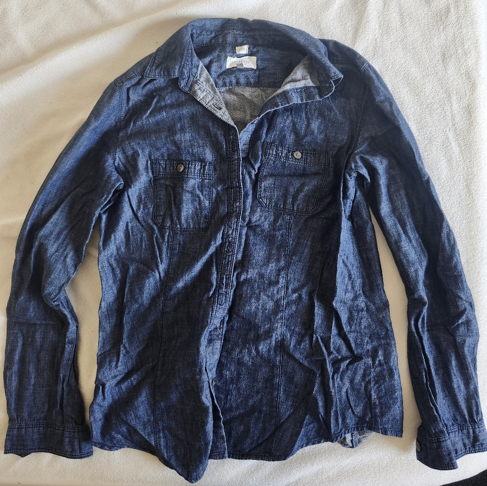 LOFT Women's Dark Blue Shirt Jacket